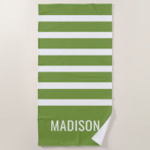 Aangepaste naam & kleur gestreepte strandlaken (Voorkant)