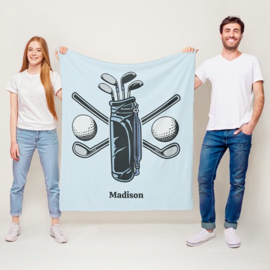 Aangepaste Naam & Kleur Golf Fleece Deken (In situ)