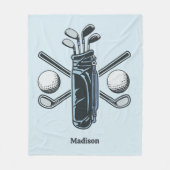 Aangepaste Naam & Kleur Golf Fleece Deken (Voorkant)