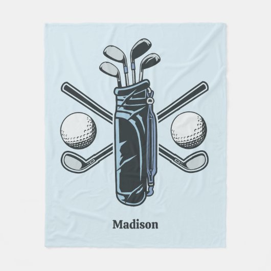 Aangepaste Naam & Kleur Golf Fleece Deken (Voorkant)
