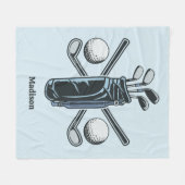 Aangepaste Naam & Kleur Golf Fleece Deken (Voorkant (Horizontaal))