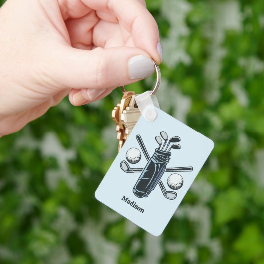 Aangepaste Naam & Kleur Golf Sleutelhanger (Hand)