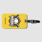 Aangepaste naam & kleur honkbal bagagelabel (Voorkant (horizontaal))