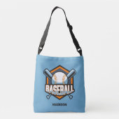 Aangepaste naam & kleur honkbal crossbody tas (Achterkant)