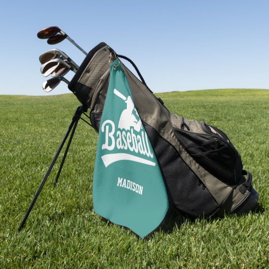 Aangepaste naam & kleur honkbal golfhanddoek (Groen)