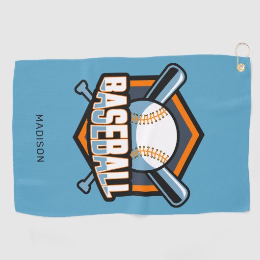 Aangepaste naam & kleur honkbal golfhanddoek (Horizontaal)