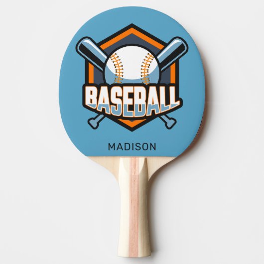 Aangepaste naam & kleur honkbal tafeltennisbatje (Voorkant)