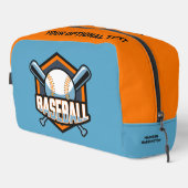 Aangepaste naam & kleur honkbal toilettasje (Rechterhoek)