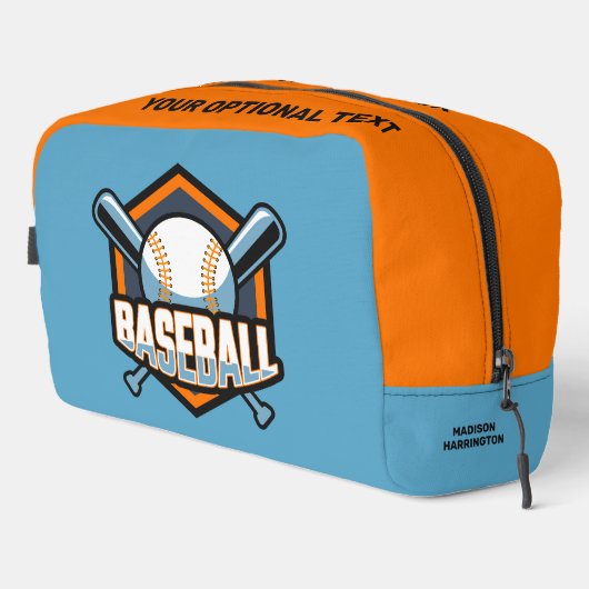 Aangepaste naam & kleur honkbal toilettasje (Rechterhoek)