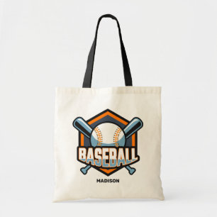 Aangepaste naam & kleur honkbal tote bag