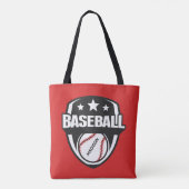 Aangepaste naam & kleur honkbal tote bag (Achterkant)