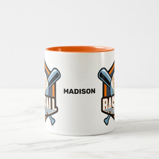 Aangepaste naam & kleur honkbal tweekleurige koffiemok (Center)