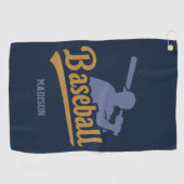 Aangepaste naam & kleur honkbalspeler golfhanddoek (Horizontaal)