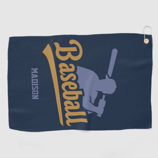 Aangepaste naam & kleur honkbalspeler golfhanddoek (Horizontaal)