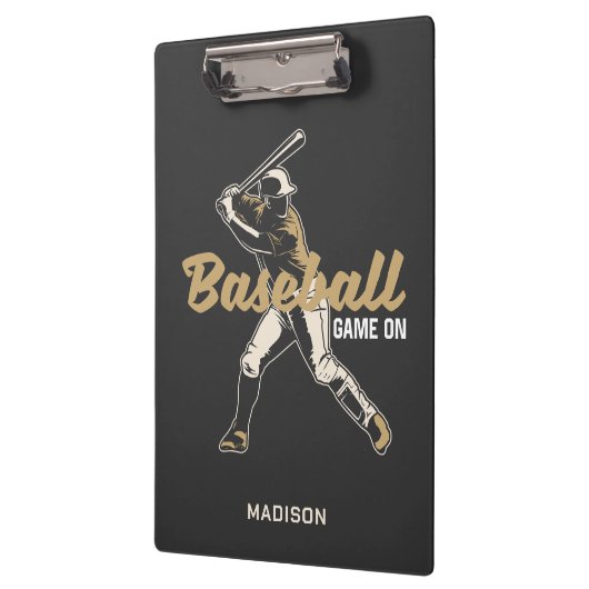 Aangepaste naam & kleur honkbalspeler klembord (Links)