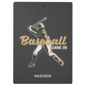 Aangepaste naam & kleur honkbalspeler klembord (Achterkant)