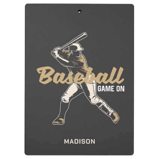 Aangepaste naam & kleur honkbalspeler klembord (Achterkant)