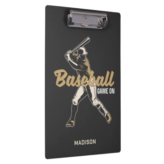 Aangepaste naam & kleur honkbalspeler klembord (Rechts)