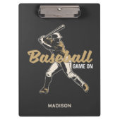 Aangepaste naam & kleur honkbalspeler klembord (Voorkant)