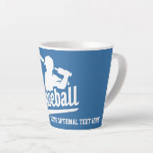 Aangepaste naam & kleur honkbalspeler latte mok (Rechterhoek)