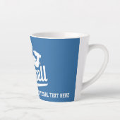 Aangepaste naam & kleur honkbalspeler latte mok (Rechts)