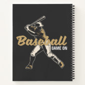 Aangepaste naam & kleur honkbalspeler notitieboek (Achterkant)