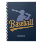 Aangepaste naam & kleur honkbalspeler notitieboek (Voorkant)