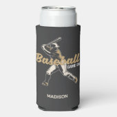 Aangepaste naam & kleur honkbalspeler seltzer blikjeskoeler (Seltzer Achterkant)