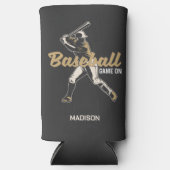 Aangepaste naam & kleur honkbalspeler seltzer blikjeskoeler (Voorkant)