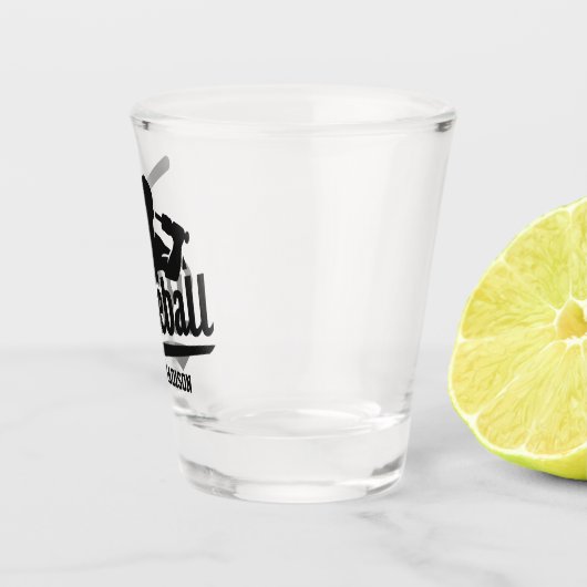 Aangepaste naam & kleur honkbalspeler shot glas (Rechts)