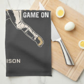 Aangepaste naam & kleur honkbalspeler theedoek (Quarter Fold)