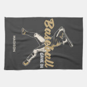 Aangepaste naam & kleur honkbalspeler theedoek (Horizontaal)