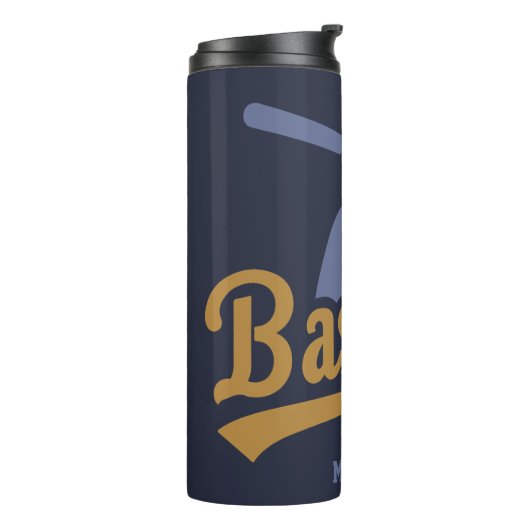 Aangepaste naam & kleur honkbalspeler thermosbeker (Gedraaid links)