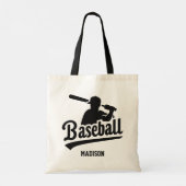 Aangepaste naam & kleur honkbalspeler tote bag (Achterkant)