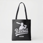 Aangepaste naam & kleur honkbalspeler tote bag (Voorkant)