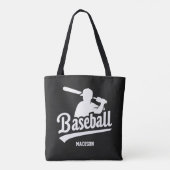 Aangepaste naam & kleur honkbalspeler tote bag (Achterkant)