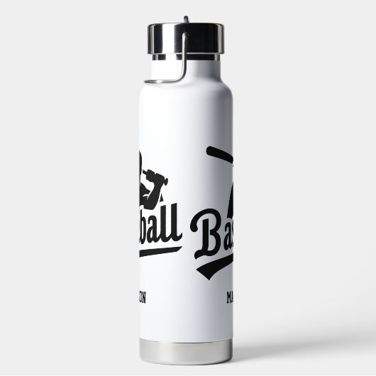 Aangepaste naam & kleur honkbalspeler waterfles (Rechts)