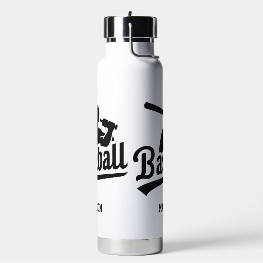 Aangepaste naam & kleur honkbalspeler waterfles (Links)