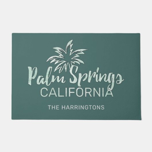 Aangepaste Naam & Kleur Palm Springs California Deurmat (Voorkant)