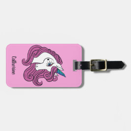Aangepaste naam & kleur Schattige Eenhoorn bagagel Bagagelabel