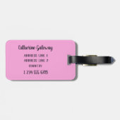 Aangepaste naam & kleur Schattige Eenhoorn bagagel Bagagelabel (Achterkant horizontaal)