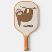 Aangepaste Naam & Kleur Schattigee Luiaard Pickleball Paddle (Voorkant)