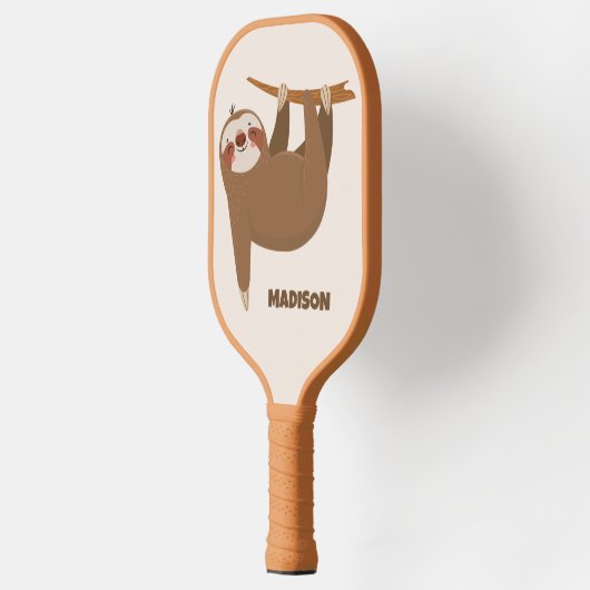 Aangepaste Naam & Kleur Schattigee Luiaard Pickleball Paddle (Links)