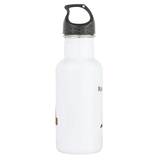 Aangepaste Naam & Kleur Schattigee Luiaard Waterfles (Achterkant)