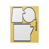 Aangepaste naam & kleur Speech Bubble Notitieblok (Linkerzijde)