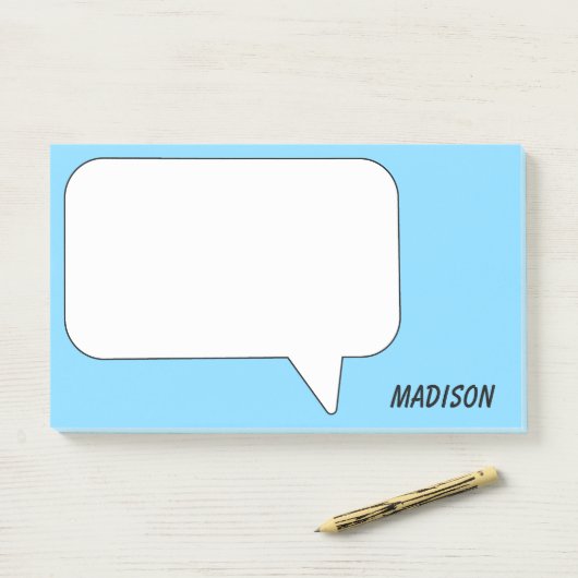 Aangepaste naam & kleur Speech Bubble Post-it® Notes (Op bureau)
