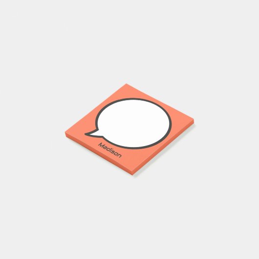 Aangepaste naam & kleur Speech Bubble Post-it® Notes (Schuin)