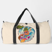 Aangepaste naam & kleur Surfing Ananas Plunjezak (Achterkant)