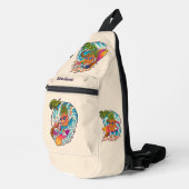 Aangepaste naam & kleur Surfing Ananas Sling Bag (Rechterhoek)