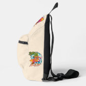 Aangepaste naam & kleur Surfing Ananas Sling Bag (Rechts)